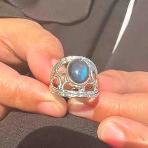 Handmade Labradorite Gemstone <b>Ring</b> 925 Sterling Silver Statement <b>Ring</b> Natural <b>Crystal</b> Jewelry Gift For Women - Product Image 1