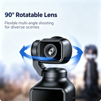 IFA03 Q9 Cámara de Acción Portátil con Pantalla IPS de 1.5 Pulgadas y 130° °   Gran Angular 90 °   Cámara Deportiva Portátil de Mano con Lente Giratoria y Zoom 8X