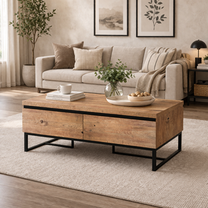 Modern Modular Coffee Table <b>Storage</b> Wooden Finish Center Table Living Room Furniture Stylish Durable Design Premium Portable - Product Image 1