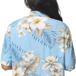 <b>Women's</b> Casual Short Sleeve Floral Tropical Print Blouse Tunic Top Plus Size <b>Hawaiian</b> Button <b>Shirt</b> for Summer & Autumn Outfit - Product Image 3