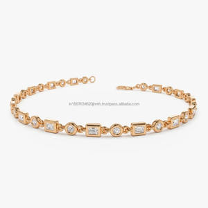 Stylish Women's 14K Gold Lab Grown Diamond <b>Bracelet</b> <b>Fashionable</b> Engagement Wedding Jewelry IGI/GIA Certification Lab <b>Charm</b> - Product Image 2