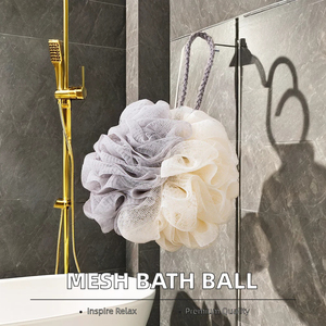 Bath Loofah Shower Puff Mesh Sponge Body Scrubber Exfoliating Bath Ball Colorful Shower Sponge with Hanging Loop Bathroom Use - Product Image 2