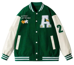 Chaqueta Varsity para Hombre, Transpirable, Sólida, Grosor Estándar, Ligera, Informal, con Logotipo Personalizado, Proveedor OEM, Venta al Por Mayor - Product Image 2