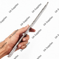 UA Supplies Couteau de survie professionnel forgé à la main en acier Damas à lame pleine, de haute qualité, pour la vente en gros, DIY, OEM/ODM, avec manche en mosaïque motif plume de palmier
