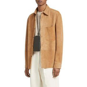 เสื้อเชิ้ตผู้ชายสไตล์วินเทจหนังแกะแท้คุณภาพพรีเมียม ระบายอากาศได้ดี ลายเรียบง่าย สวมใส่สบายในฤดูหนาว ดีไซน์ปกเสื้อ - Product Image 3