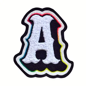 Alphabet a Lightweight Nonwoven Felt Chenille Embroidery Patch <b>Iron</b>-<b>On</b> Applique Fabric <b>Badge</b> for Clothes Bags Hats Gifts - Product Image 1