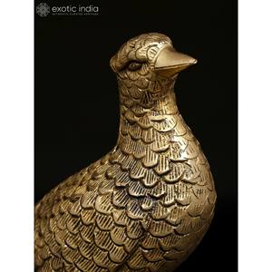 15-Inch Handmade Pheasant <b>Bird</b> Brass Statue with intricate work for Home <b>Decor</b> and Gifting Item Made In India - Product Image 4