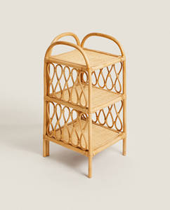 Étagère en rotin faite à la main de qualité supérieure, étagère de rangement portable, respectueuse de l'environnement, meubles décoratifs pour la salle de bain - Product Image 1