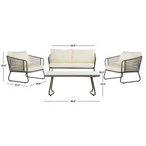 Ensemble de jardin en rotin confortable de 4 pièces avec coussins doux Groupe de sièges de canapé - Product Image 5