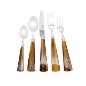 Juego de Cubiertos de Acero Inoxidable con Acabado Espejo Tradicional, 2 Piezas, Mango de Cuerno, Juego de Cubiertos para Cena, Decoración de Cocina - Product Image 6