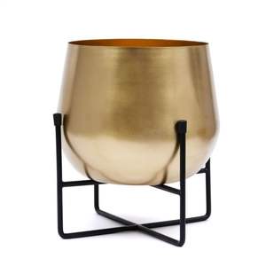 Maceta de Metal Dorada Rústica, Jardinera de Latón Grabado Vintage, Florero Decorativo de Mesa para Decoración Moderna de Oficina y Sala de Estar, Grande - Product Image 4