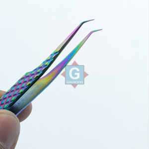 Pinces à épiler antistatiques pour extensions de cils, pointe incurvée en acier inoxydable, outil de maquillage durable et esthétique - Product Image 5