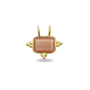 Peach <b>Moonstone</b> Rectangle Fancy Bezel Charm Handmade Gold Plated Charms Birthstone Jewelry Peach <b>Moonstone</b> Jewelry Suppliers - Product Image 1