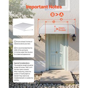 Toldo de Aluminio Resistente de 48 x 42 Pulgadas para Ventanas y Puertas, Ligero y Estable, para Protección Contra Lluvia, Nieve y Sol - Product Image 5