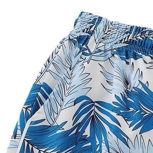 Nuevos Pantalones Cortos Deportivos para Hombre, Estampados con Sublimación Tropical Azul, Diseño de Hojas de Palma, con Cordón en la Cintura, Secado Rápido para Verano - Product Image 3