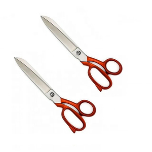 New Style Stainless Steel Industrial DIY Tailor Cutting Scissors Red <b>Handle</b> Smooth <b>Shearing</b> Snipping Embroidery Scissors - Product Image 4