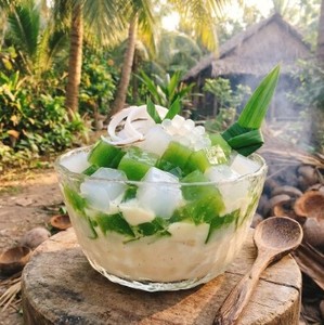 Nata de Coco du Vietnam combinée avec des feuilles de Pandan, approvisionnement pour les supermarchés Horeca, industries agroalimentaires, bon prix, norme d'exportation. - Product Image 1