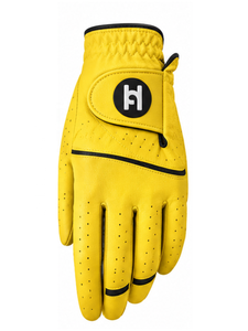 Gants de golf professionnels de couleur jaune pour gaucher, antidérapants, avec logo personnalisé, en cuir Cabretta, pour hommes et femmes - Product Image 2