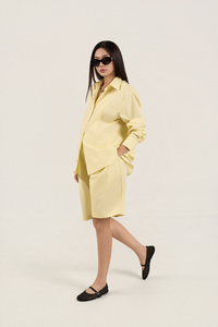 Pantalones Cortos de Verano para Mujer, de Popelina Vietnamita 100% Algodón, Sólidos, Sueltos, Transpirables, Prelavados con Enzimas, con Cintura Elástica - Product Image 3