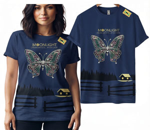 T-shirt vintage pour femme, écologique, orné de strass compressés, tendance, décontracté, scintillant, avec personnalisation OEM ODM - Product Image 1