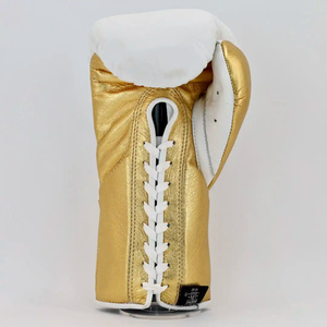 No Boxing No Life Guantes de Boxeo Profesionales Estilo Mexicano con Cordones, Cuero Metálico Blanco Dorado, Transpirables, Equipo de Entrenamiento de Boxeo para Adultos - Product Image 4