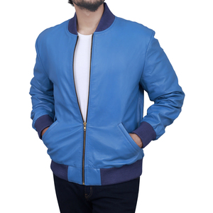 Chaqueta de Cuero Genuino para Hombre, Estilo Casual de Invierno, con Cierre, Impermeable, Tipo Bomber para Motocicleta - Product Image 3