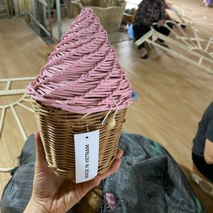 Eco Friendly Handmade Rattan Ice Cream Shape Candy <b>Gift</b> Box For Ramadan <b>Eid</b> Kids Treat Basket Party Favor Wholesale Supplier - Product Image 3