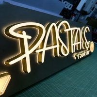 Enseigne extérieure en acrylique, panneau LED rétroéclairé et éclairé, mini logo en acrylique, enseigne de magasin avec police lumineuse