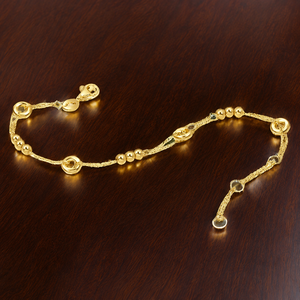 AJRETAIL IGI Certified 14K Yellow Gold Fine <b>Beaded</b> <b>Bracelet</b> 0.509g Luxurious Golden Orbit - Product Image 1
