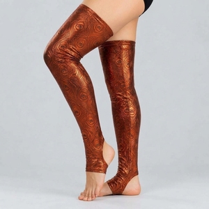 Medias de látex hasta el muslo para mujer, con agarre seguro, tela elástica suave, cobertura cómoda y flexible, ideales para bailar. - Product Image 2