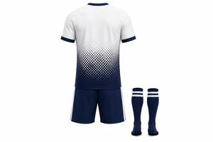 Ensemble de maillots de football personnalisables pour hommes, col en V uni, manches courtes, respirant, écologique, coupe athlétique, uniforme en polyester pour adultes - Product Image 6