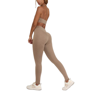 Sports 2-Piece Solid <b>Yoga</b> <b>Set</b> for Women with High Waist Butt Lift-Gym Fitness Activewear - Product Image 3