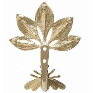 Latest Design Gold Bee Leaf Metal Coat <b>Hooks</b> Metal Decorative <b>Wall</b> <b>Hooks</b> Hanging Rack <b>Hooks</b> for Entryway Bathroom & Bedroom - Product Image 3