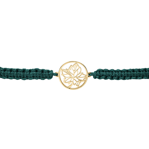 Bracelet en macramé bordeaux plaqué or rhodié 14 carats avec breloque feuille, cordon tressé réglable, design élégant, bijoux unisexe - Product Image 6
