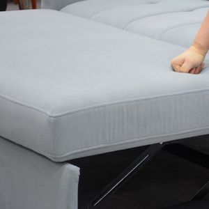 Modern Light Blue 3-in-1 <b>Sleeper</b> <b>Sofa</b> Couch Bed Convertible Loveseat Pull Out Futon with 2 Side Pillows - Product Image 4
