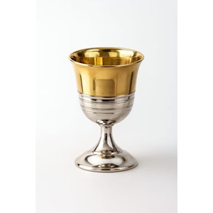 Classic Metal <b>Goblet</b> With Gold Rim Bell Shape Handmade <b>Wine</b> Glass For Wedding Occasion - Product Image 2