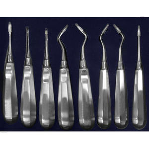 Ensemble d'élevateurs dentaires incurvés de qualité supérieure pour racines, en acier inoxydable, 10 pièces, avec emballage en boîte cartonnée bleue - Product Image 2
