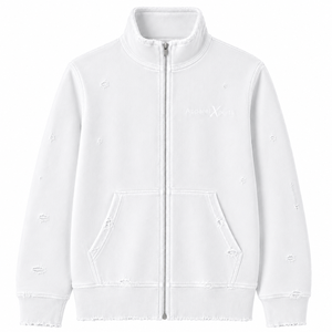Sweat à capuche zippé intégral pour homme, effet vieilli, logo personnalisé, délavé à l'acide, effet soleil, coupe oversize, style streetwear - Product Image 5