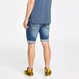 Pantalones Cortos de Mezclilla Rotos para Hombre, Cintura Media, Cierre de Botones, Color Sólido, Estilo Casual, Tejido de Algodón Transpirable - Product Image 3