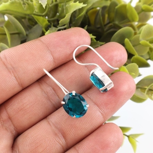 Bijoux élégants et tendance en apatite bleue et argent sterling 925 pour femmes et filles, à porter lors de fêtes de mariage. - Product Image 3