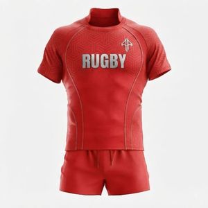 Nuevo Uniforme de Rugby Transpirable para Hombre, con Malla, Impresión por Transferencia de Calor, Color Sólido, 100% Poliéster, Premium, Alta Calidad, para Toda Temporada - Product Image 2