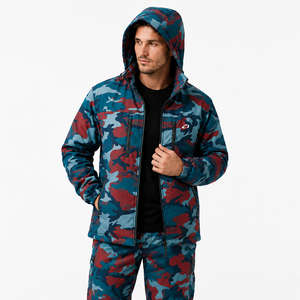 New Arrival Men’s Customize <b>Camo</b> Hooded Windbreaker Tracksuit Winter Outdoor Tactical Style <b>Jacket</b> Cargo Pants Wholesale Hoodies - Product Image 6