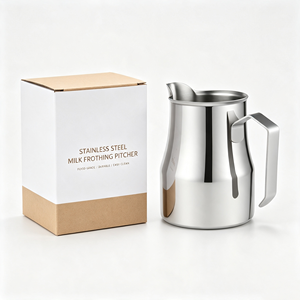 Pichet à <span class=keywords><strong>lait</strong></span> portable et réutilisable OEM 450 ml/15,2 oz en acier inoxydable pour expresso, <span class=keywords><strong>mousseur</strong></span> à <span class=keywords><strong>lait</strong></span>, bec verseur pour barista et latte art - Product Image 1