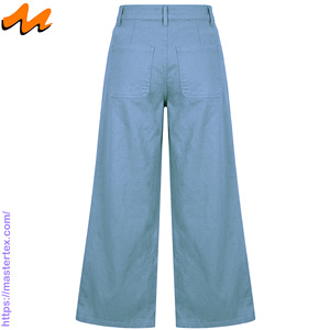 Pantalones Vaqueros Holgados de Cintura Alta para Mujer MASTER TEXTILE, con Pliegue Trasero, Tejido Transpirable, Casuales, para Todas las Temporadas, de Algodón y Poliéster - Product Image 2