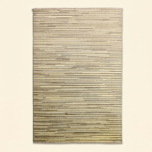 DECORDEC Driftwood Beige <b>Grey</b> Wool Linear Stripe <b>Rug</b> Handmade Textured Non-Slip Eco-Friendly Area <b>Rug</b> for Living Room Hotel - Product Image 1