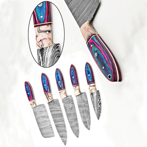 5 PCS Handmade Damascus Kitchen <b>Knife</b> <b>Set</b> Professional Chef <b>Knife</b> <b>Set</b> with Resin Wood Handles Custom OEM ODM - Product Image 5