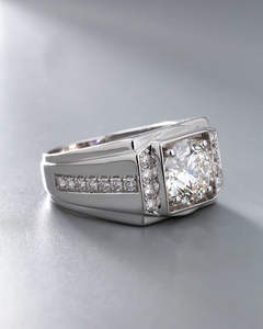 IGI/GIA Lab Grown Cut Diamond Vintage 14K Anillo de boda/compromiso amarillo Unisex Oro blanco fino para fiesta de aniversario-Worthy - Product Image 3