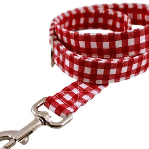 Laisse pour chien, laisse rouge à carreaux, laisse personnalisée pour chien - Product Image 1