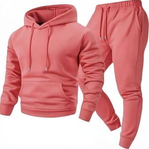 Unisex Black Hooded Tracksuit And <b>Pants</b> Set Casual Loose Fit Solid Color Drawstring Closure Full Sleeve Autumn Wear - Product Image 5