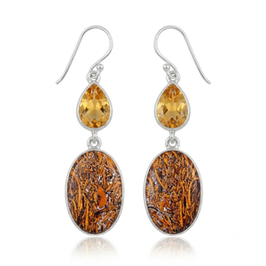 Wholesale Certified 925 Sterling Silver Natural Stone Faceted Citrine <b>Drop</b> Dangle Gemstone Earrings Unisex Gift Birthday - Product Image 1
